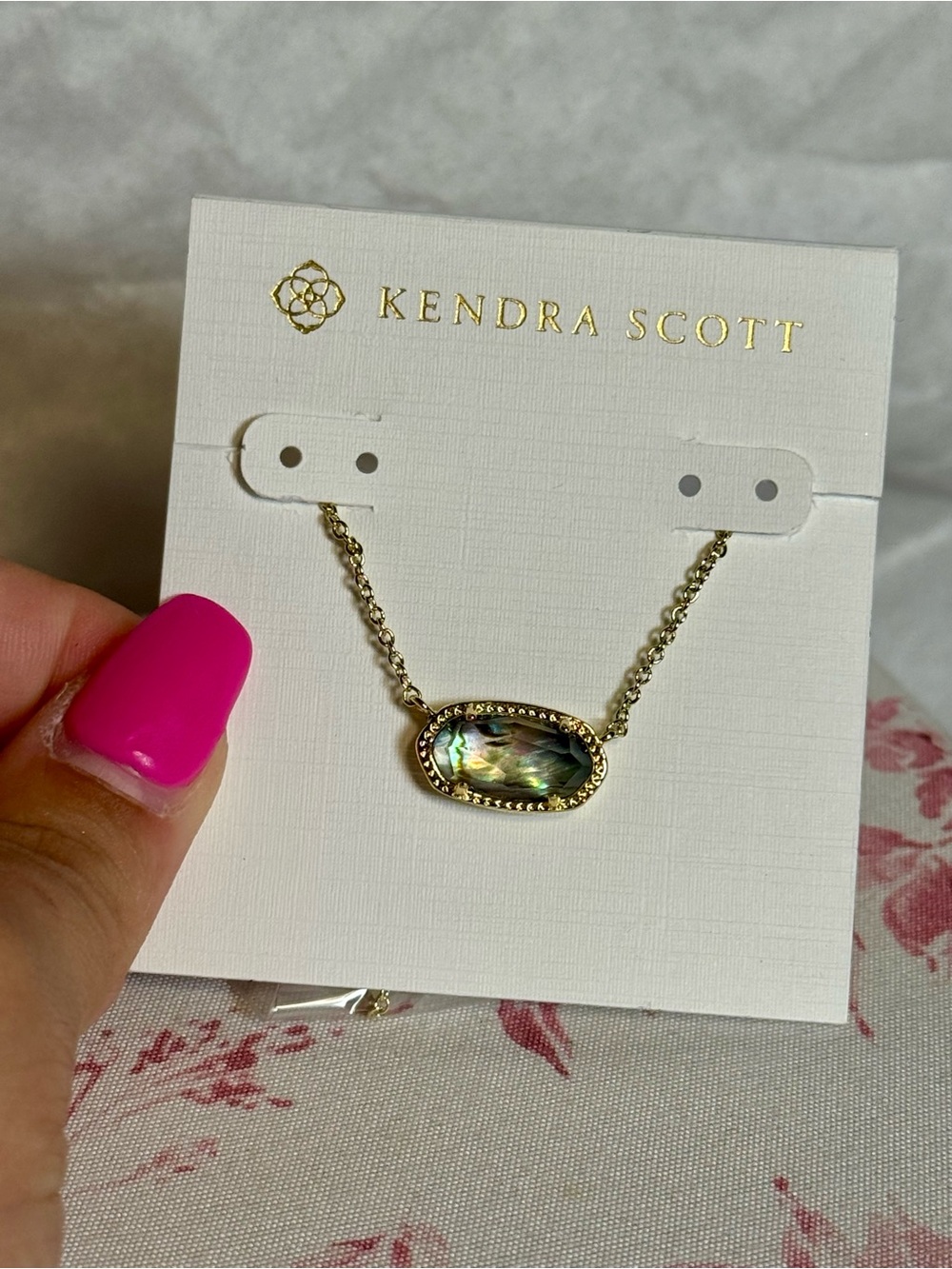 Kendra Scott Gold & Iridescent Abalone Elisa Necklace